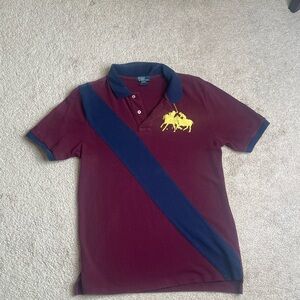 Polo by Ralph Lauren Red and Blue Polo Shirt with Iconic Logo